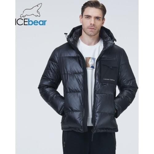 ICEbear new 2021 mens short coat fashionable male cotton-padded jacket outdoor casual wear windproof and warm jacket MWD21971i