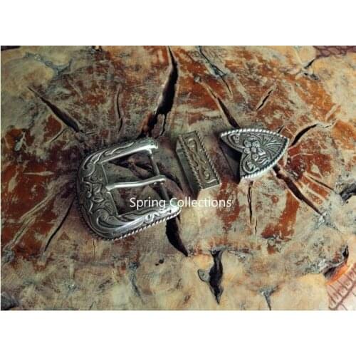 Inner38mm 1pcs/lot American antique silver pattern silver plated DIY design belt buckle fashion unique leather craft accessories