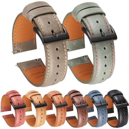 Leather Strap For Huami Amazfit GTR 2 2e/Stratos 3/GTR 47MM 42MM Wristband For Amazfit GTS 2 Bip S U Watchband Bracelet