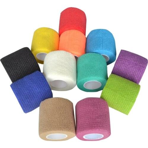 High Quality 12Pcs/Lot Athletic Tape 5cm*4.5m Nonwoven Self Adhesive Sport Elastic Bandage Strain Injury Support Strap