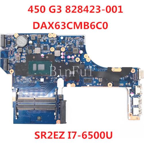 High quality For HP Probook 450 G3 Laptop motherboard 828423-001 DAX63CMB6C0 With SR2EZ I7-6500U CPU 100% full Tested
