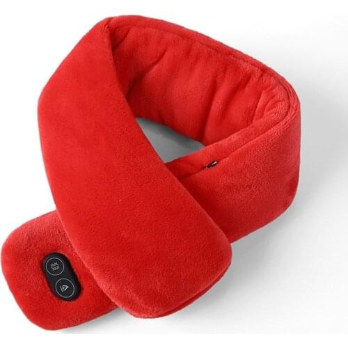 Men Women Winter Warm Electric Heating Scarf Solid Color Vibration Massage Shawl Q1QD