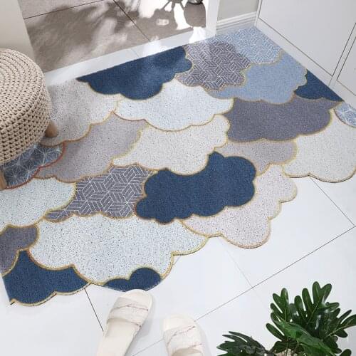 Indoor Doormat Rugs Absorbent Front Door Mat Rubber Non Slip Washable Inside Dirt Trapper Carpet Geometry Plaid Entrance Rug Mat