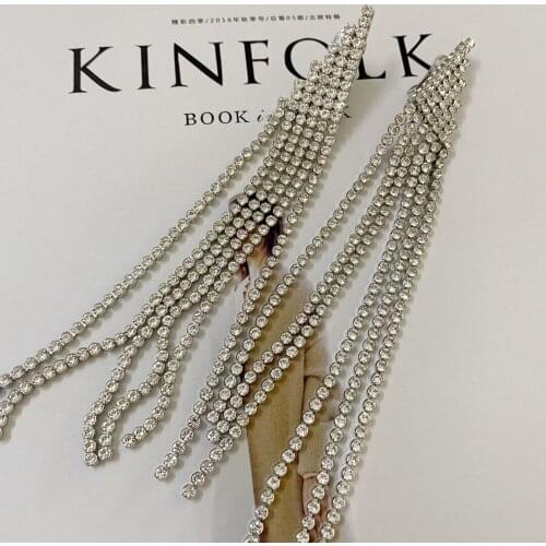 Geometric tassel crystal simple and versatile personalized ear clip