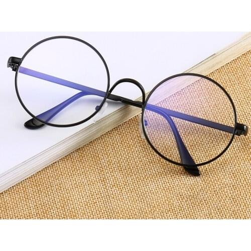 Round Glasses Transparent for Computer Lenses Metal Frame Eyeglasses Women Men Anti Blue Ray Oculos De Grau Spectacles