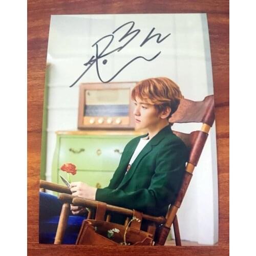 Hand Signed EXO Baek Hyun autographed photo 5*7 free shipping K-POP 102018