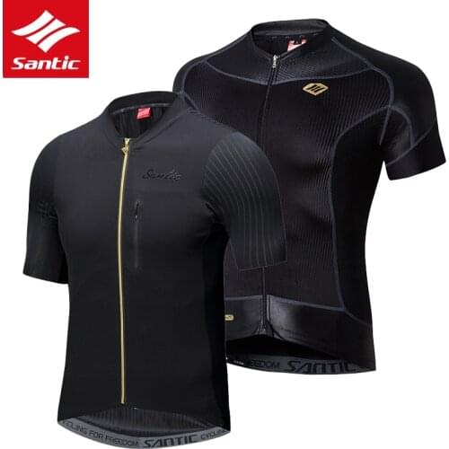 Santic Pro Cycling Jersey Men Short Sleeve Bicycle Jersey Breathable Quick-dry MTB Road Bike Jersey Team Cycling Clothing
