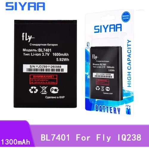 SIYAA BL7401 BL 7401 For Fly IQ238 Iq238 Replacement Batteries Original Phone Battery 1300mAh Real Capacity Lithium Polumer