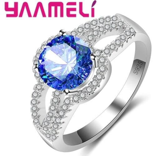 Glittering ring 925 Sterling Silver Hollow Shape Multi-colored Beautiful Sweet Lady Exquisite Charming Wedding For bride