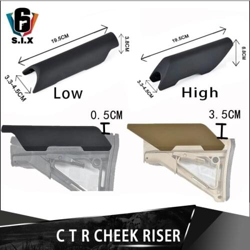 Tactical CTR Cheek Riser Low High Ver Nylon Hunting Gun Cheek Riser for STD Jinming 8 A K M4 Application Update Accessories