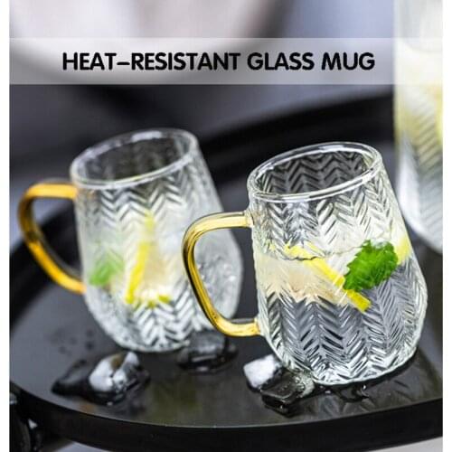 Heat-resistant Glass Thickened Household Wheat Ear Cup Hammer Pattern Cup Household Juice Coffee Cup Single Layer Water Cup