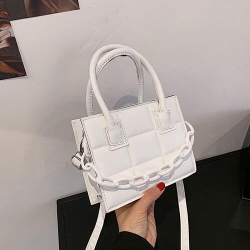 New Trendy Shoulder Bag Fashion Solid Pu Leather Crossbody Bags For Women Chain Designer Handbags Ladies Small Top-handle Bag