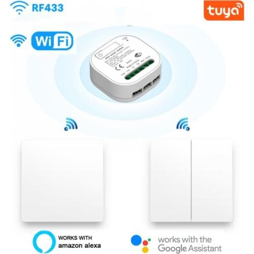 WiFi Smart Light Switch With RF433 Wireless Switch No Battery Needed Lighting Tuya Remote Voice Control With Alexa Google Home