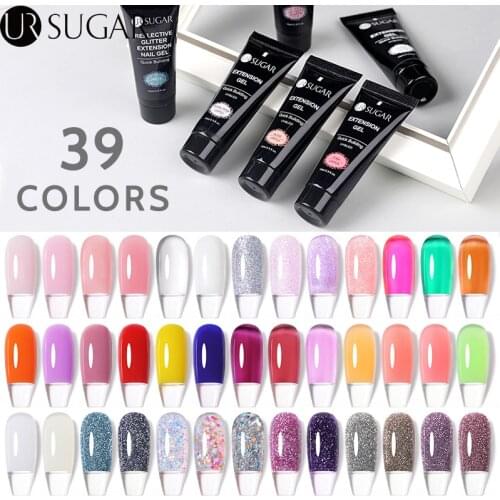 UR SUGAR 15ml Nude Extension Gel Nail Polish Glitter Acrylic Finger Quick Building Gel Varnish All For Manicure Nail Art Extend