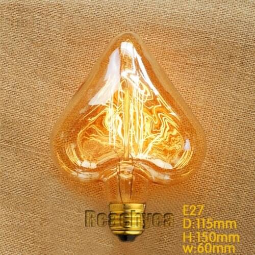H115 Cordate vintage edison bulb Tungsten 220-240V 40W E27 antique edison bulb