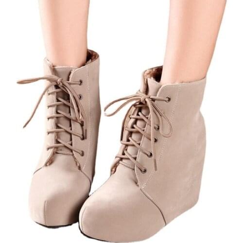 VOGELLIA Women's Wedge Ankle Boots