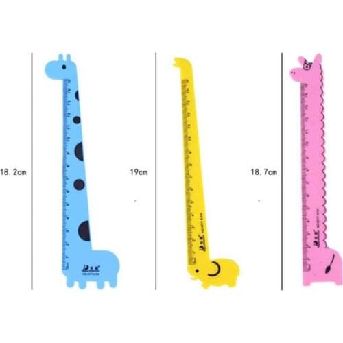 XRHYY 3Pieces 15cm Cute Giraffe Animal Ruler Office Supplies Creative Stationery Kawaii Rulers