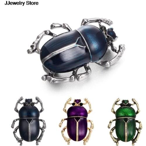 Vivid Beetle Animal Insects Jewelry Smooth Enamel Polish Broche Hijab Pins Sweater Dress Bijoux Brooches For Women Kids