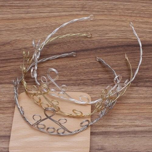 Iron Adjustable Crown Head Bands Metal Hair Band Hairwear Base Setting DIY Jewelry Handmade Making Jewelry Components Findings