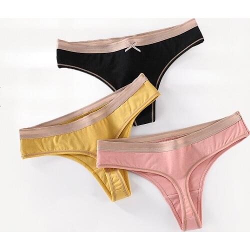 New Panties for Women Casual Cotton Underwear Female Lingerie G-string Sexy Underpants Ladies Solid Color thongs