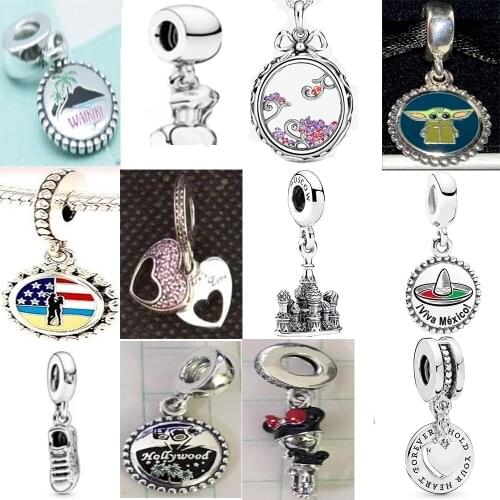 NEW 100% 925 Sterling Silver Summer Charming Beach Pendant Charm Fit Diy Women Europe Bracelet Original Fashion Jewelry Gift