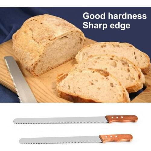 Serrated Multi Sizes Multi-purpose Stainless Steel Wood Handle Kitchen Knives Serrated Bread Knife for Kitchen