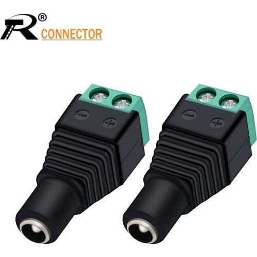 10pcs Female DC Connector 2.1*5.5mm Power Jack Adapter Plug Cable Connector For 3528/5050/5730 LED Strip Light