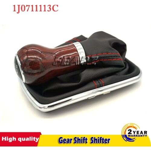 12mm Wood Grain Gear Shift Knob Lever Shifter Gaitor Boot For Volkswagen VW 1999-2004 Golf 4 IV MK4 GTI R32 Bora Jetta