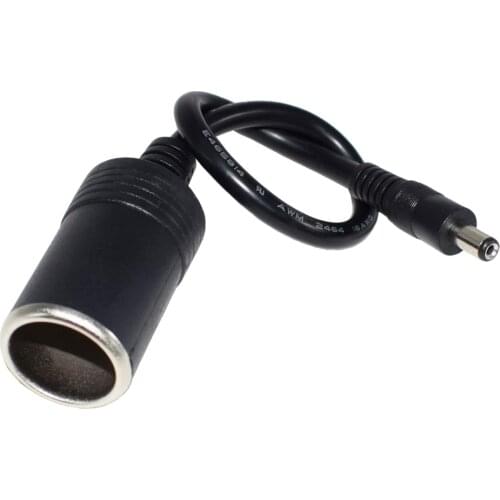 12V New Female Car Lighter Socket Plug To DC 5.5x2.1mm Male Cable