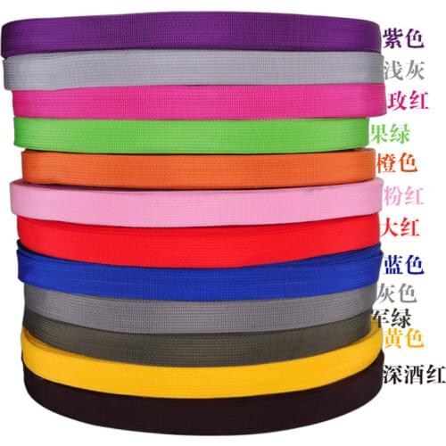 Free shipping 2.5cm 10 yards Colorful Polyester Webbing PP Webbing for bags and hand made sewing accessories belts