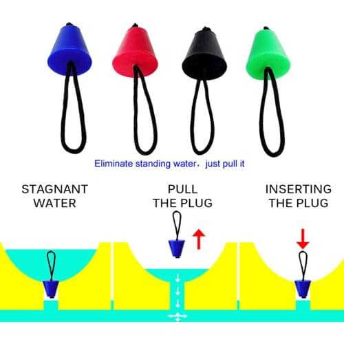2Pcs Universal Cone Silicone Scupper Plug Stopper Bung Drain Holes for Dinghy Kayak Inflatable Boat Canoe Marine Yacht Cord Rope
