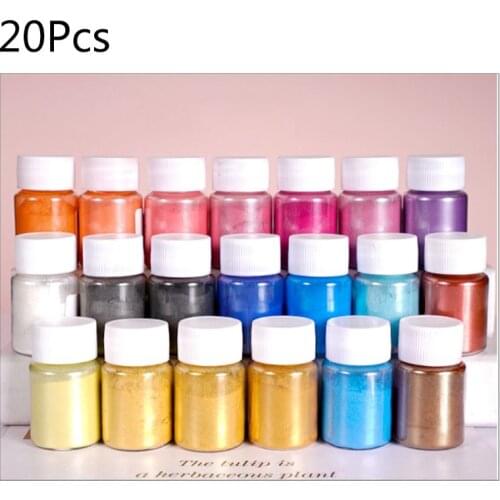 20 Pearlescent powder Epoxy Resin Dye Pearl Pigment Natural Mica Mineral Powder High Quality and Brand New
