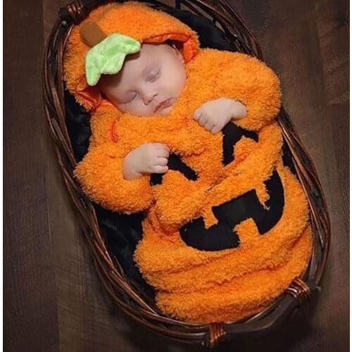 2020 New Arrival Baby Sleeping Bag Long Sleeve Halloween Pumpkin Sleeping Bags For Kids Warm Baby Sleep Sacks Newborn Swaddle