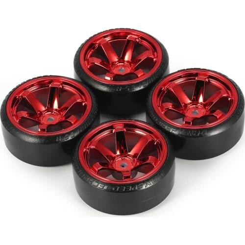 4PCS 1/10 Drift RC Rally Car Grain Rubber Tires Off-road Tires and Wheels for Traxxas Tamiya HSP HPI Kyosho RC On Road Car