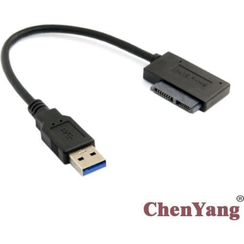Chenyang 6+7 13pin Slimline Sata Adapter to USB 3.0 Cable for Laptop Cd DVD Rom Optical Drive