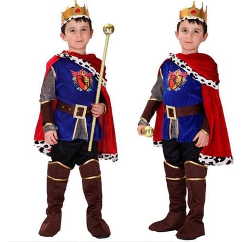 Halloween Cosplay kids Prince Costume for Children The King Costumes Christmas Boys Fantasia European royalty clothing NO wand