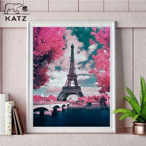 Eiffel Tower Diamond Painting Landscape Painting Embroidery Crossing Diy Street Mosaic Art Gift Cross Stitch Home Decoration
