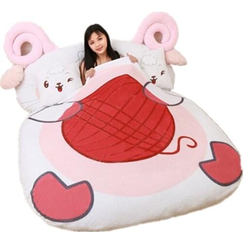 Fancytrader Giant Stuffed Animal Sheep Bed Soft Plush Beanbag Mattress Sofa Mat