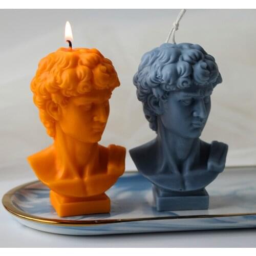 3 size David Head Candle Mold Home Decoration Ornaments Scented Candle DIY Materials Plaster Mold Candle Making Supplies