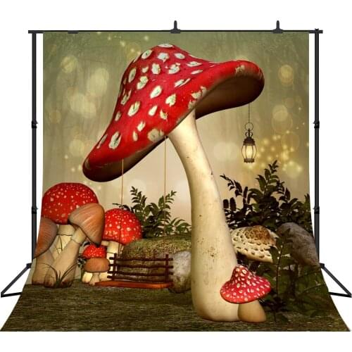 Lyavshi photo background Mushroom Swing Wonderland party Forest newborn child backdrops fotografia photographic wall papers