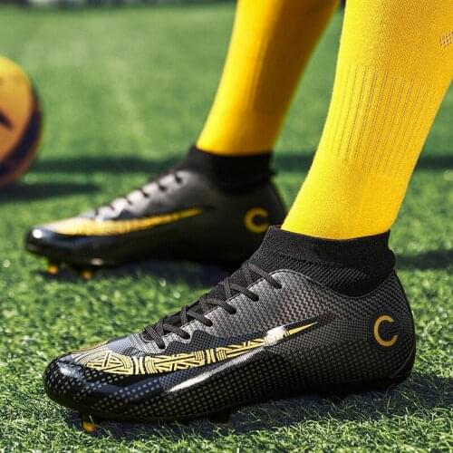 Football Boots High Ankle Soccer Shoes For Men Turf Spike Soccer Cleats Training Football Outdoor Soft Futsal Football Shoes