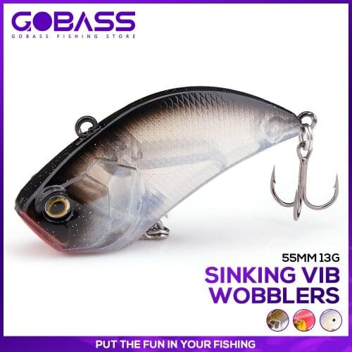 GOBASS Rattling And VIB For Winter Fishing Lure 2021 Vibration Fishing Tackle 55mm 13g Lipless Crankbait Wobblers For Pike Baits