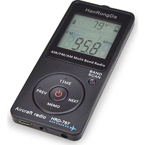 HRD-767 Mini AIR/FM/AM Multi Band Aviation Radio Digital Display Stereo Radio