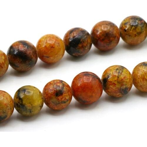 Turkey stone orange round loose beads 12mm 15" DIY suitable for making bracelets&necklace gift