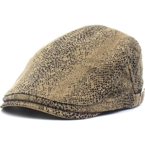 LDSLYJR Serpentine print Newsboy Caps Cotton Flat Peaked Cap Men and Women Painter Beret Hats 09