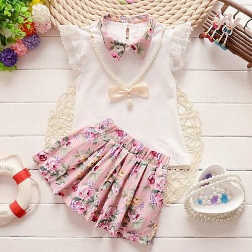 ExactlyFZ Baby girls clothing sets Infant clothes toddler children summer cartoon 2pcs printing clothes sets girls summer set