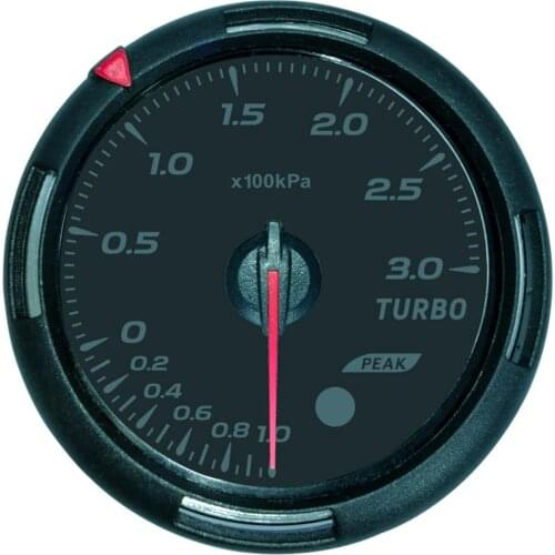 2.36' (60mm) Mechanical Vacuum/Boost Gauge 0-300KPa (Black Dial Face, Black Bezel)