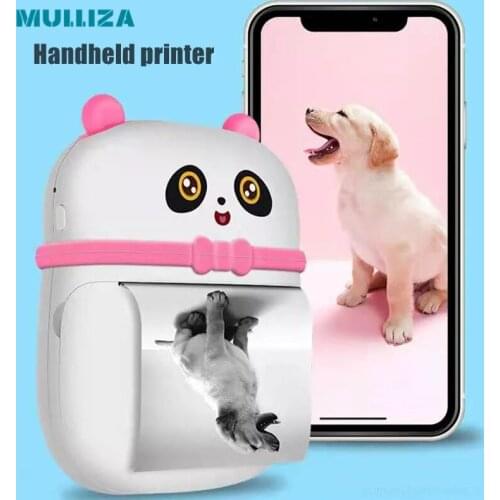 Mini Panda Thermal Printer Wirelessly Portable Pocket Photo Label Memo Printing With 1 Roll Paper Kids Birthday Chritmas Present