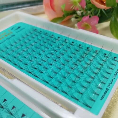Heat bonded Premade Fans Luxury Volume 6D Silk Eyelash Extensiones Individual Pre fanned Korean silk Lashes
