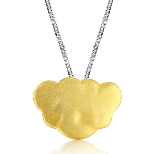 Lotus Fun Real 925 Sterling Silver Handmade Designer Fine Jewelry Creative Frosted Cloud Pendant without Necklace for Women